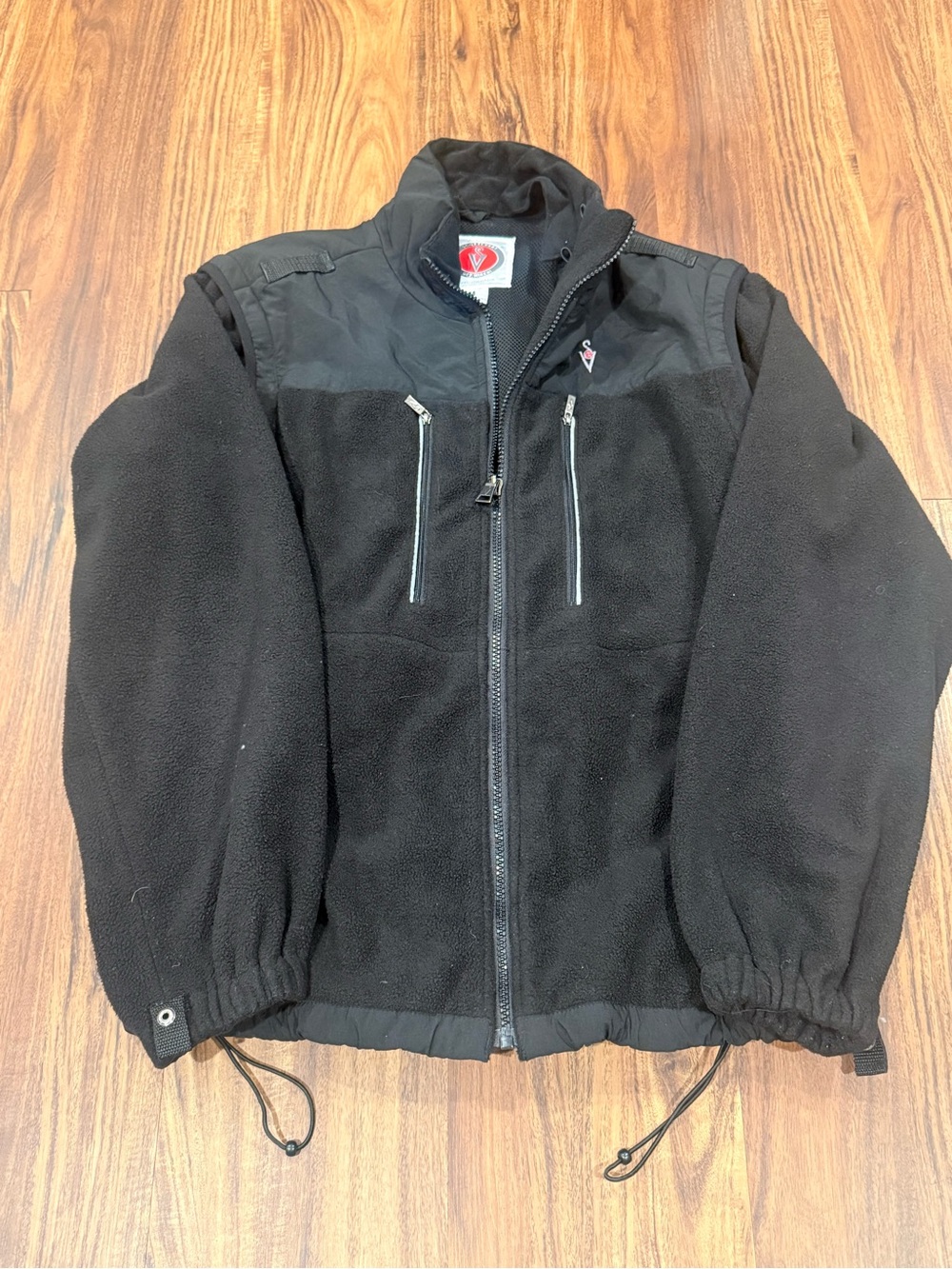 Scottevest TEC Fleece Convertible Jacket Vest Mens M Black Multi-Pocket Travel
